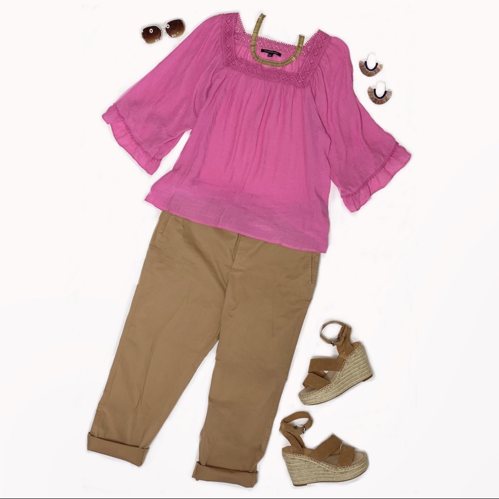 NWT Zac & Rachel Pink Boho Top Sz 1X
